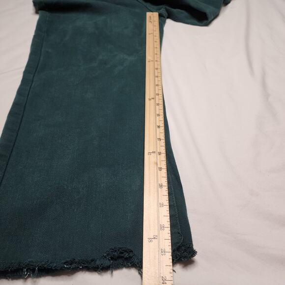 Judy Blue Womens Wide Leg Crop Jeans Sz 15/32 Green Raw Hem JB88104C Button Fly - Picture 5 of 8